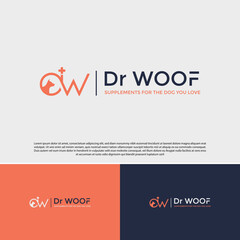 dr pet logo design, Veterinary clinic logo, pet logo, pet treatment vector illustration : add your name (100% editable illustration)