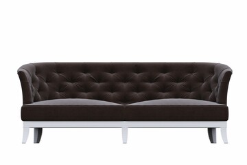 sofa isolated on white background, interior furniture, 3D illustration, cg render
