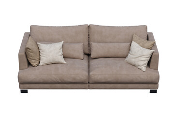 sofa isolate on a transparent background, interior furniture, 3D illustration, cg render