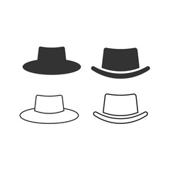 Hat icon. Clothing symbol set line and background vector ilustration.