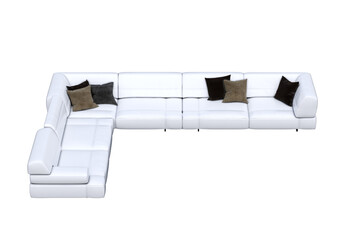 sofa isolate on a transparent background, interior furniture, 3D illustration, cg render