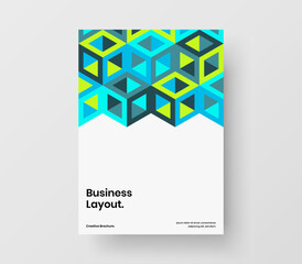 Amazing presentation vector design template. Vivid geometric shapes company brochure layout.