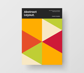 Unique geometric pattern booklet layout. Creative brochure design vector concept.