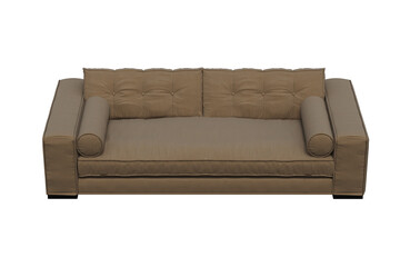 sofa isolate on a transparent background, interior furniture, 3D illustration, cg render