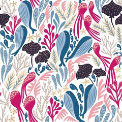 Sea life seamless pattern. Underwater simple repeated texture. 