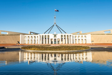 Stunning cityscape of the Parliament House Canberra, Australia - obrazy, fototapety, plakaty