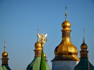 Fototapeta na wymiar Saint Sophia Cathedral in Kiev is an outstanding architectural monument of Kievan Rus