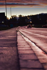 Sonnenuntergang an der Strasse