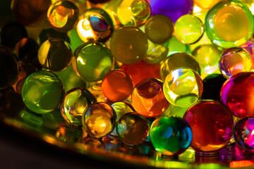 Fototapeta na wymiar Colorful hydrogel balls as textured background