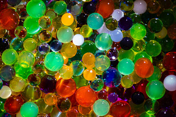 Colorful hydrogel balls as textured background