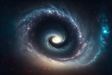 image of the Milky Way galaxy's core taken over a long exposure. Generative AI