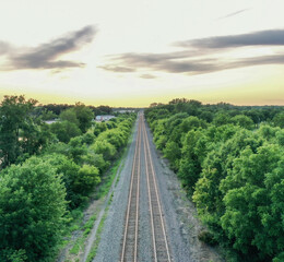 Fototapeta na wymiar Goshen railroad cityscape