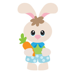 Cute Easter bunny boy vector cartoon illustration