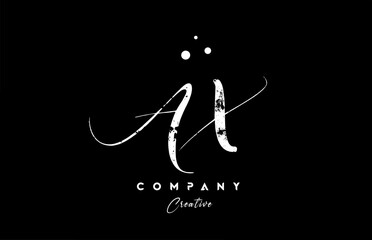 vintage AX alphabet letter logo icon combination design with dots. Creative hand written template for company