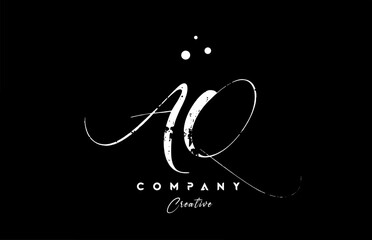 vintage AQ alphabet letter logo icon combination design with dots. Creative hand written template for company