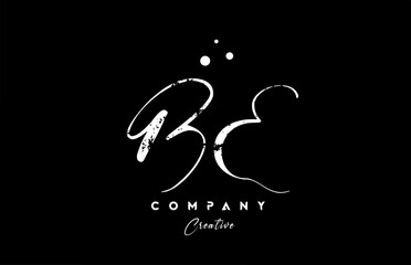 vintage BE alphabet letter logo icon combination design with dots. Creative hand written template for company