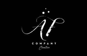 vintage AF alphabet letter logo icon combination design with dots. Creative hand written template for company