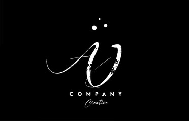 vintage AJ alphabet letter logo icon combination design with dots. Creative hand written template for company