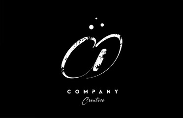 vintage CD alphabet letter logo icon combination design with dots. Creative hand written template for company