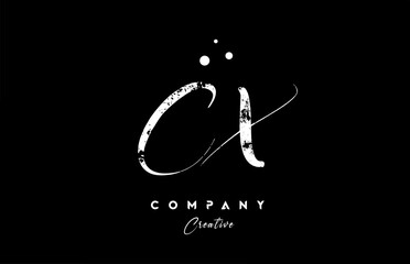 vintage CX alphabet letter logo icon combination design with dots. Creative hand written template for company