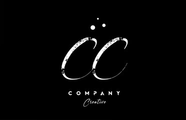 Fototapeta premium vintage CC alphabet letter logo icon combination design with dots. Creative hand written template for company