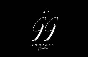 vintage GG alphabet letter logo icon combination design with dots. Creative hand written template for company