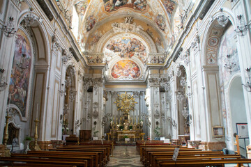 Obraz premium Interior of Church of Saint Benedict, Catania, Sicily