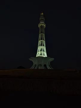 view of minare Pakistan night vibes.