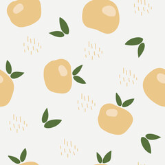 seamless cute pattern with tangerines, new year pattern with textures