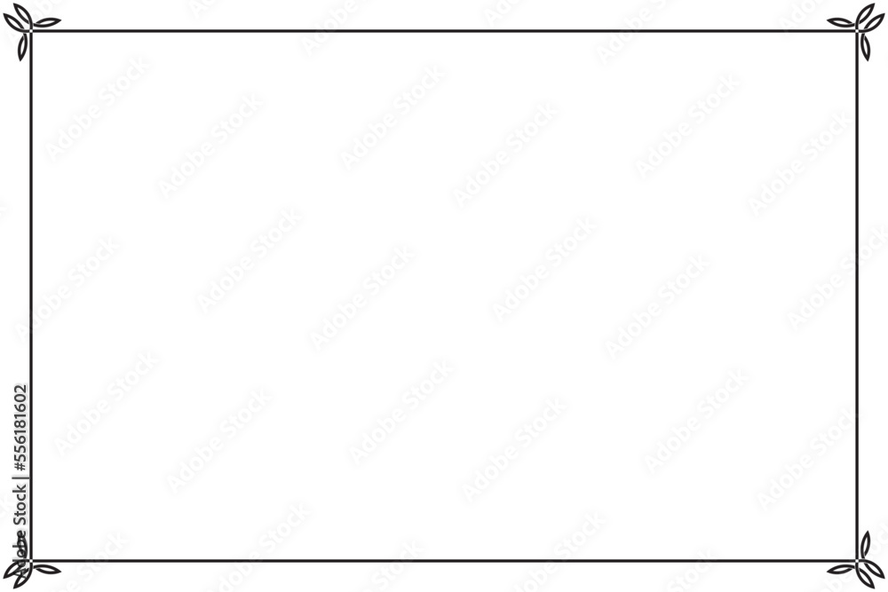 Poster rectangle of frame border vector. swirl design black on white background. design print for illustrat