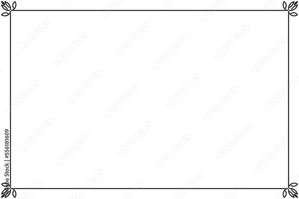 Poster rectangle of frame border vector. swirl design black on white background. design print for illustrat