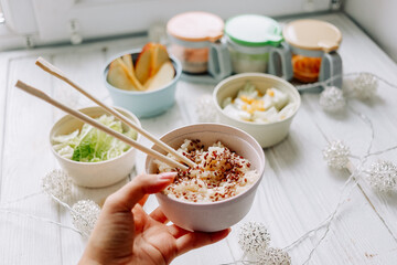 rice and vegetables