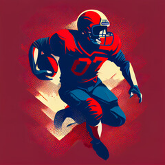 Playing American football, concept art, ball, competition, game, illustration, cartoon	

