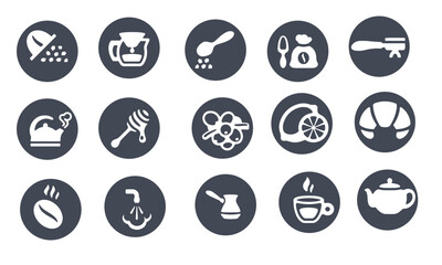 coffee and tea,Simple drink  vector design icons pack