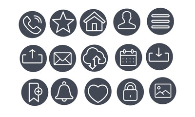 homepage,simple web icons set vector design pack