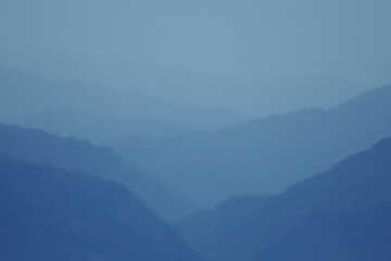 Obraz premium Landscape photo with beautiful gradation of mountains
