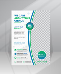 Medical flyer healthcare poster design template with A4 size
