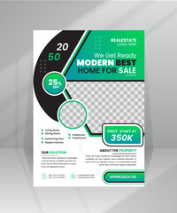 Modern Home Sale Flyer template with Photo for Real Estate Agent