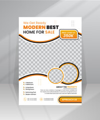 Modern Home Sale Flyer template with Photo for Real Estate Agent
