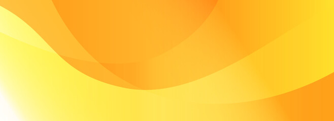 明るい黄色とオレンジ色の曲線グラデーションで描かれたアブストラクト背景画像。ヘッダー、バナー、ページタイトルに使用できるベクターイラストEPS10。