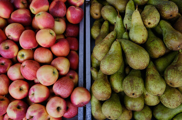 Background of ripe apples and pears
Fresh apples and pears at the farmer's market