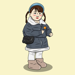 vector little boy with cute style. outfit of the day kids