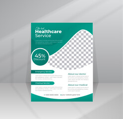Medical Flyer Health Care poster design A4 size template with photo