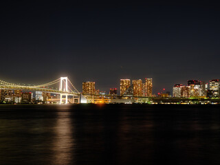Fototapeta na wymiar A beautiful city bridge at night, Tokyo, Japan, Dec 2022