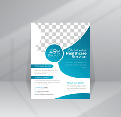 Medical Flyer Health Care poster design A4 size template with photo