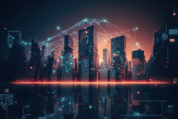 Fototapeta premium big data connection technology concep. Generative AI
