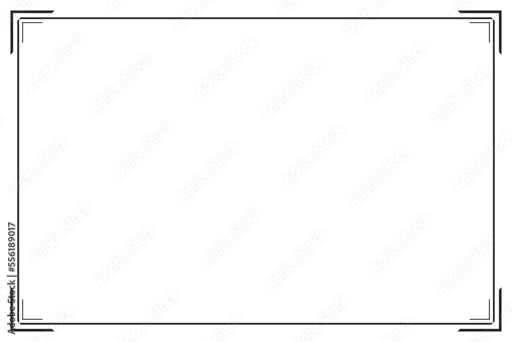 Poster rectangle of frame border vector. design stripe black on white background. design print for illustra