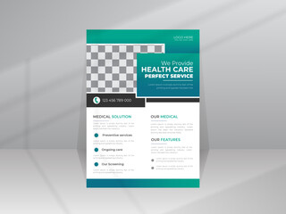 Medical Flyer Health Care poster design template with A4 size