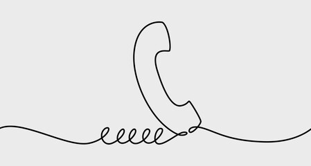 continuous line drawing of phone vector illustration.