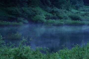Landscape photo of lake and fog.
Mysterious and quiet.